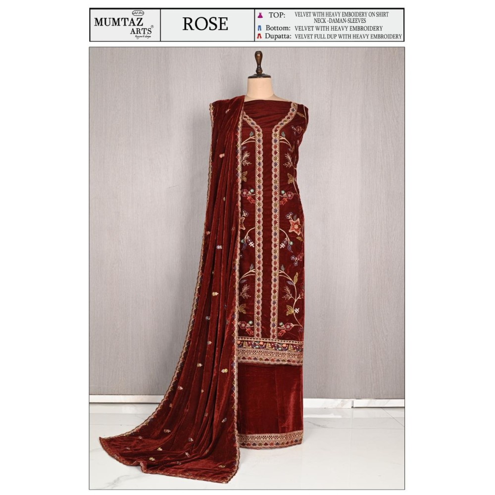 ROSE VELVET MUMTAZ ARTS (winter Collection)