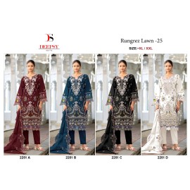 RUNGREZ LAWN 25 DEEPSY 2251 (cotton Dupatta)
