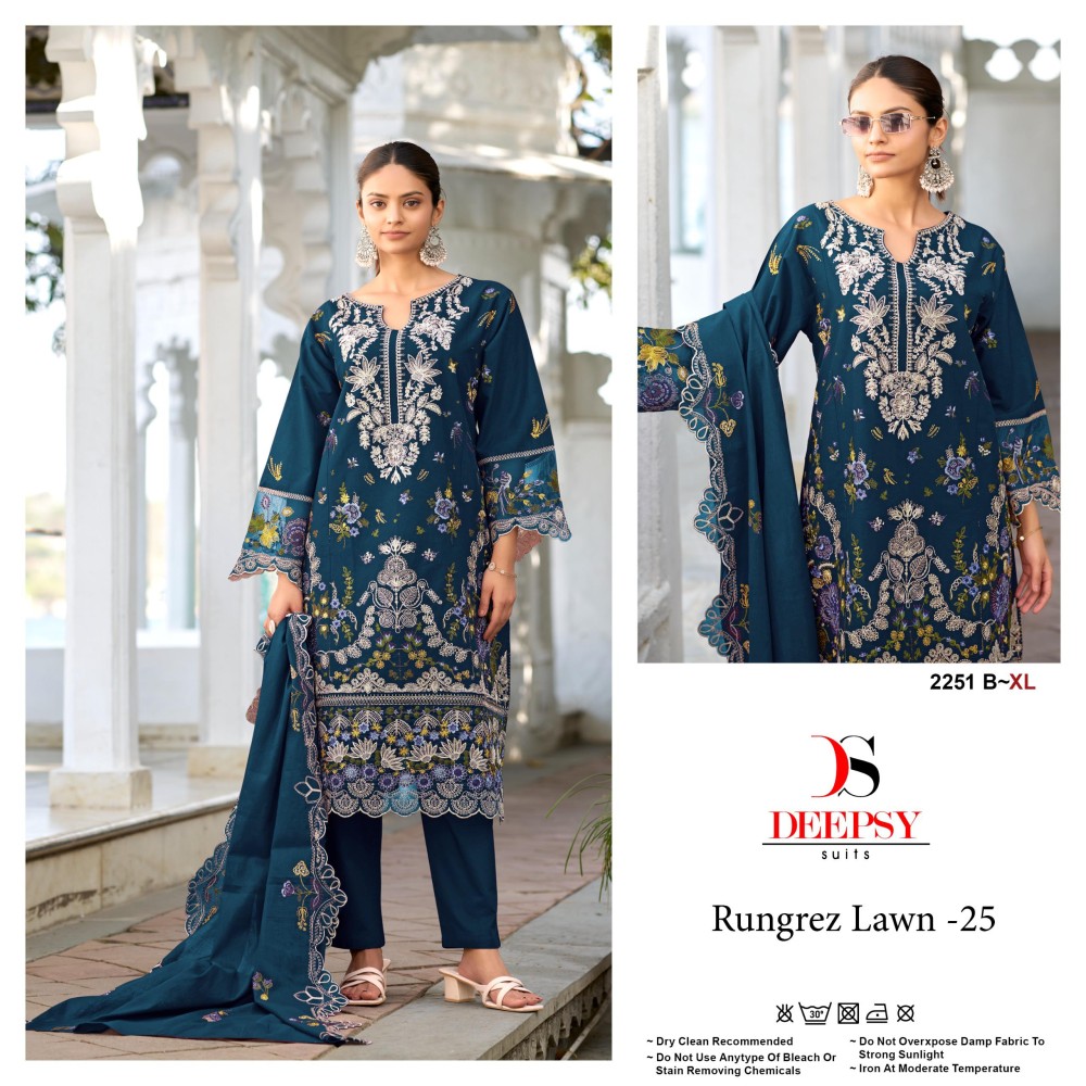 RUNGREZ LAWN 25 DEEPSY 2251 (cotton Dupatta)