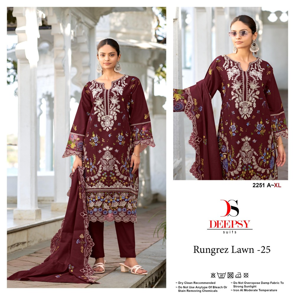 RUNGREZ LAWN 25 DEEPSY 2251 (cotton Dupatta)