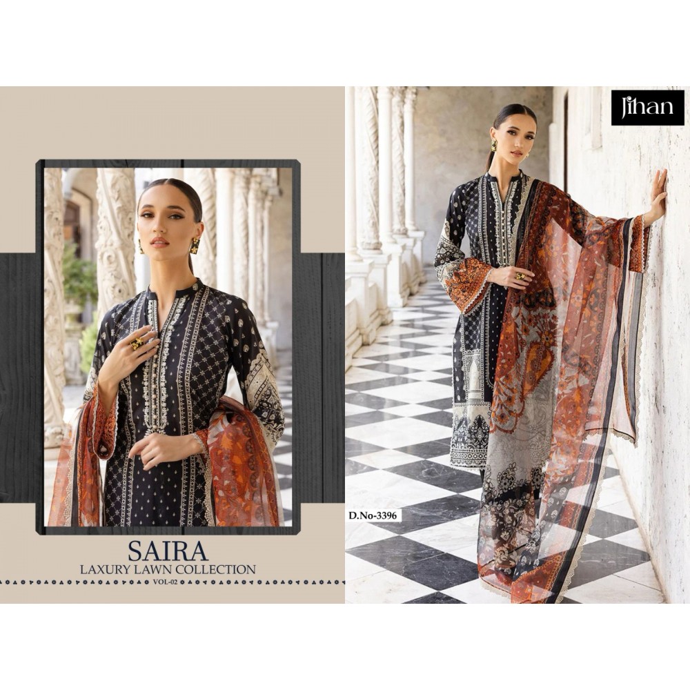 SAIRA LUXURY LAWN COLLECTION VOL2 JIHAN (Chiffon Dupatta)