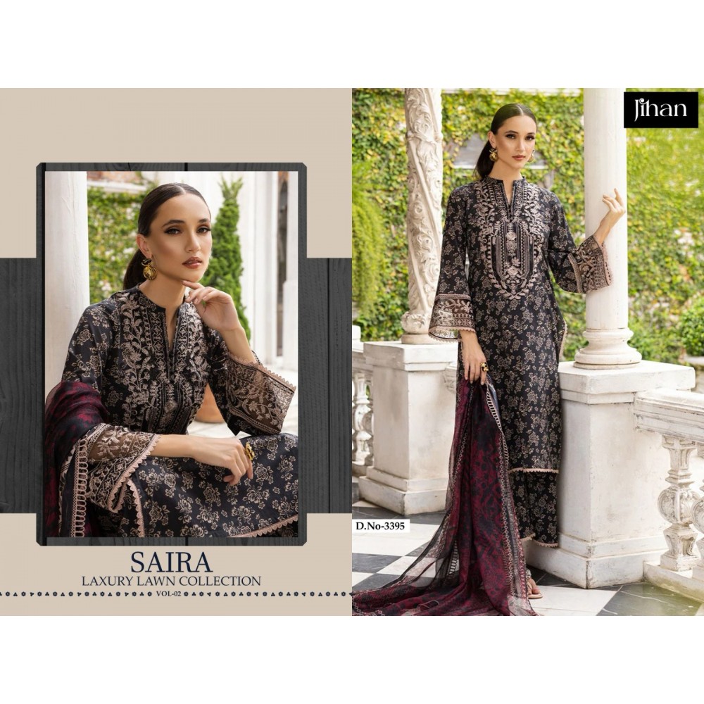 SAIRA LUXURY LAWN COLLECTION VOL2 JIHAN (Cotton Dupatta)