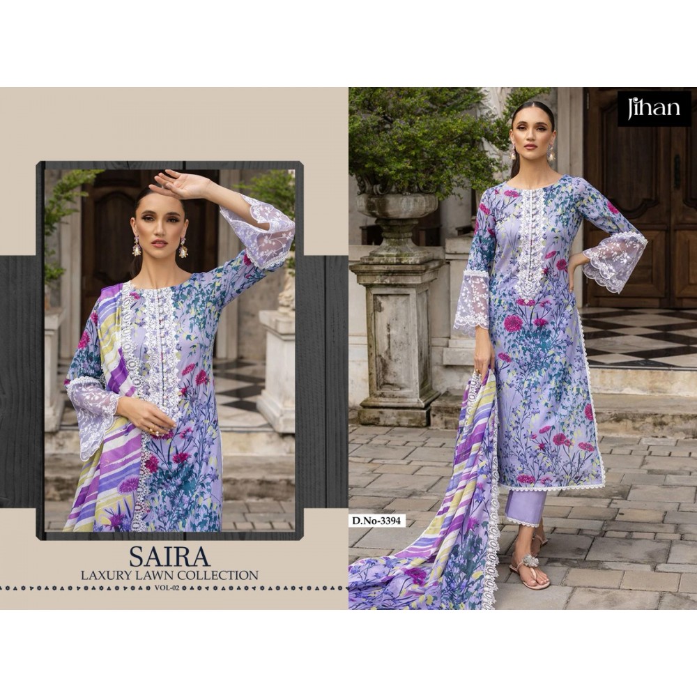 SAIRA LUXURY LAWN COLLECTION VOL2 JIHAN (Chiffon Dupatta)