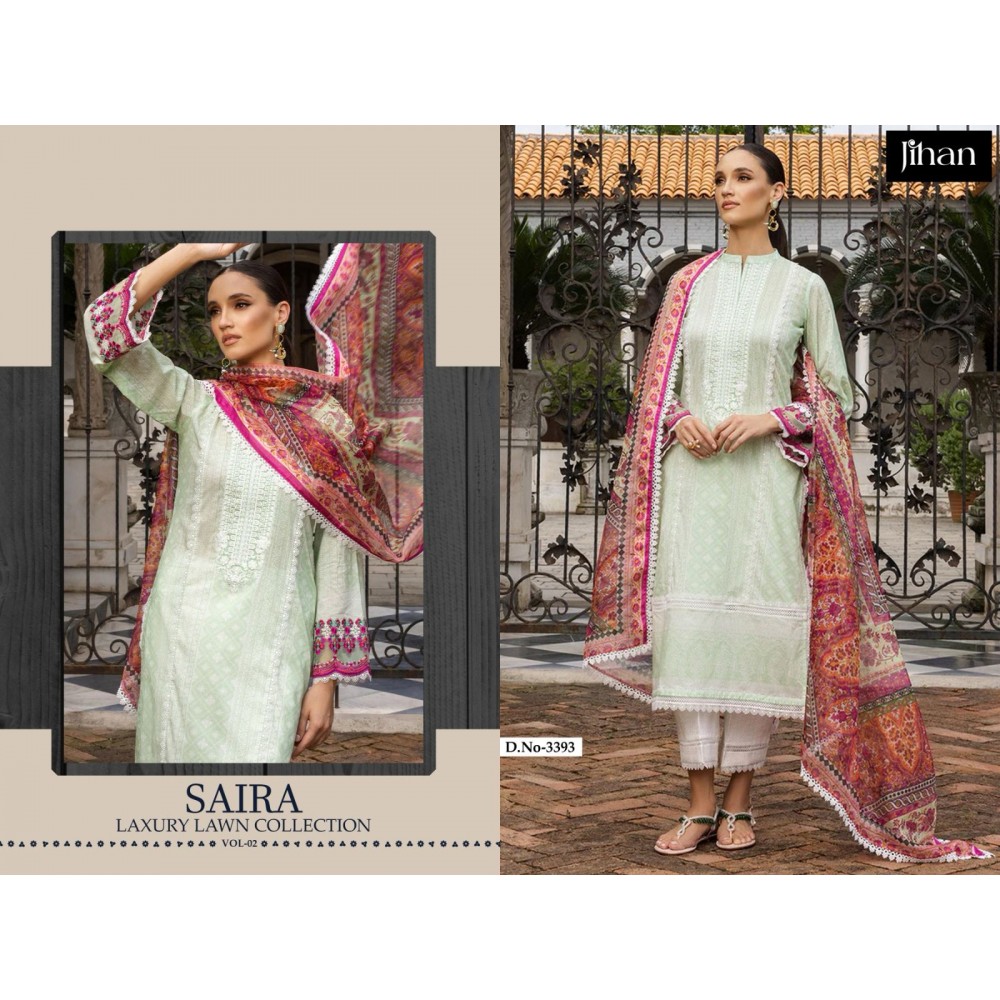 SAIRA LUXURY LAWN COLLECTION VOL2 JIHAN (Cotton Dupatta)