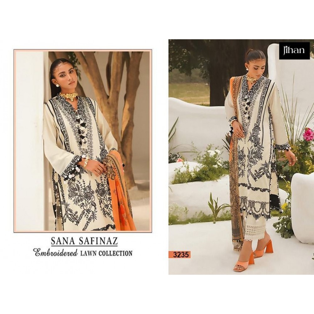 SANA SAFINAZ EMBROIDERED LAWN COLLECTION 3228 AND 3235 JIHAN (Cotton Dupatta)