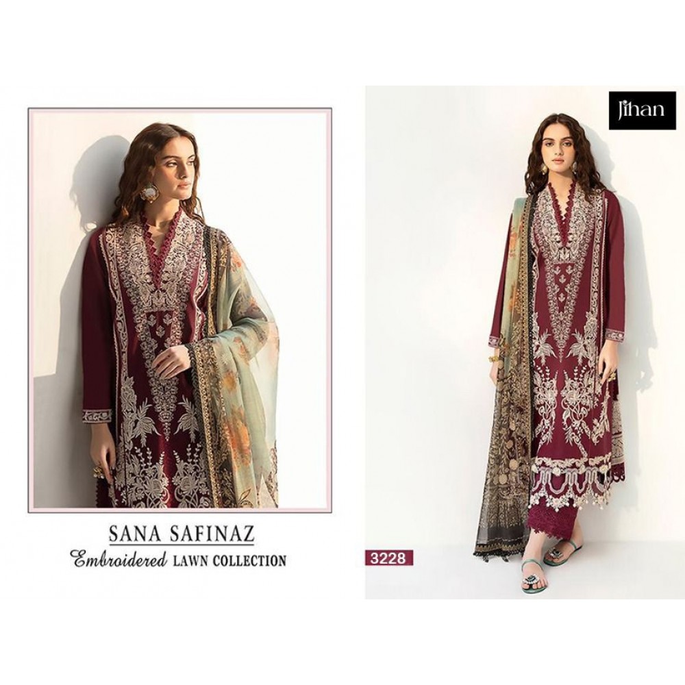 SANA SAFINAZ EMBROIDERED LAWN COLLECTION 3228 AND 3235 JIHAN (Cotton Dupatta)