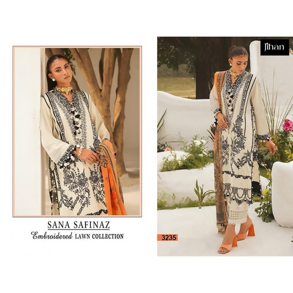 SANA SAFINAZ EMBROIDERED LAWN COLLECTION 3235 JIHAN (Cotton Dupatta)