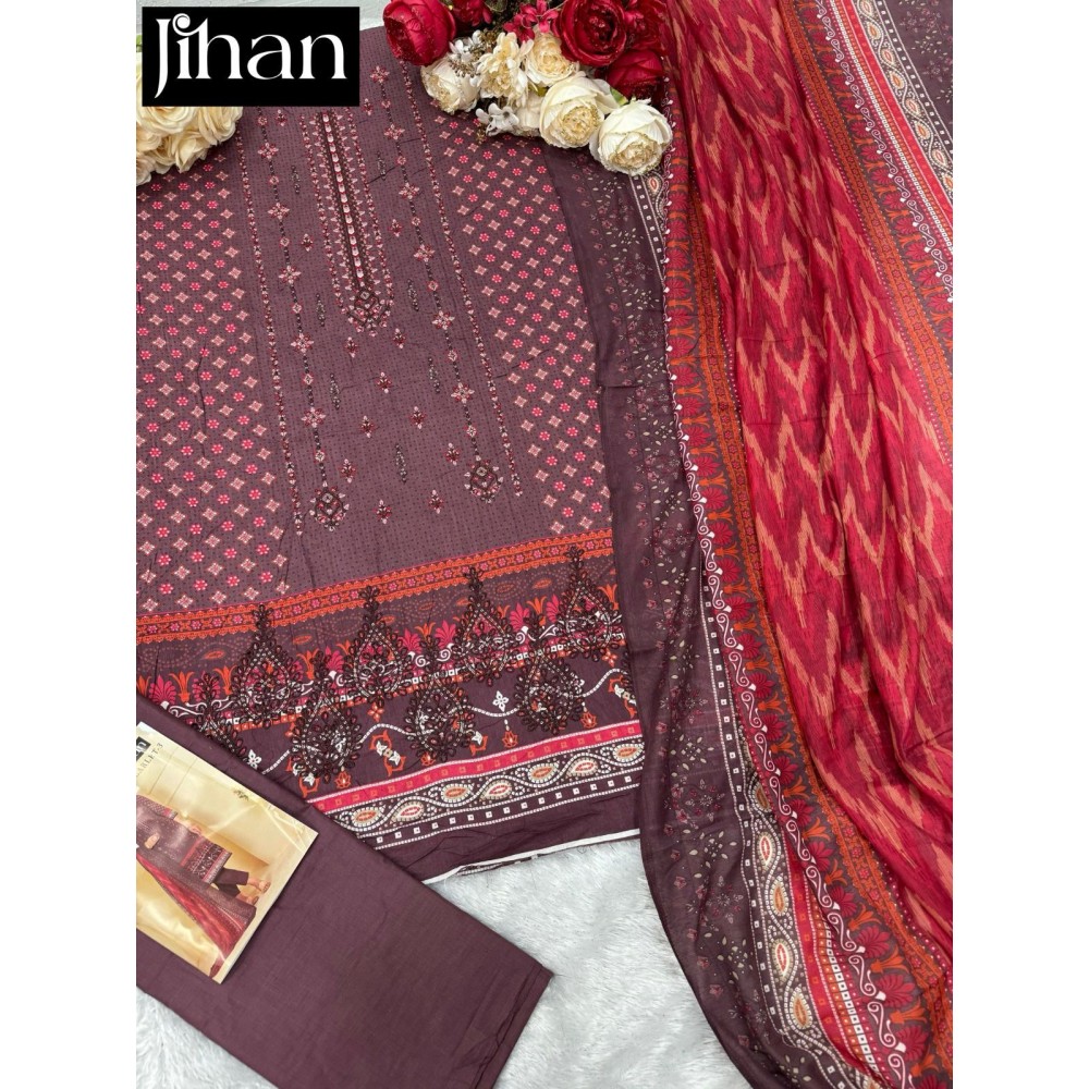 SCARLET LAWN VOL 3 JIHAN (Chiffon Dupatta)