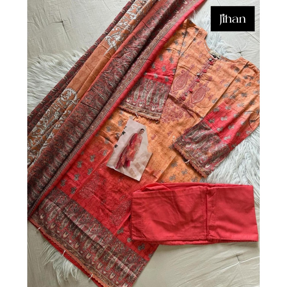 SCARLET LAWN VOL 4 JIHAN (Chiffon Dupatta)