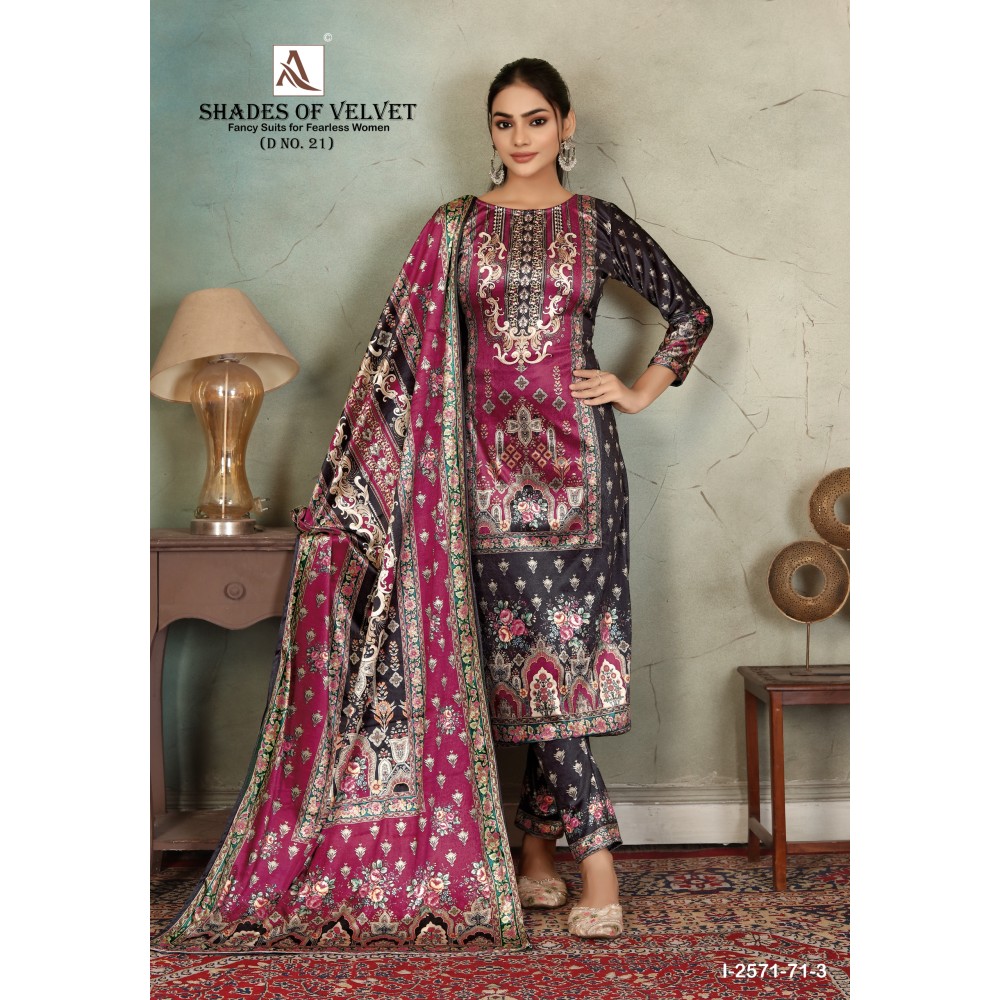 SHADE OF VELVET 21 ALOK (winter Collection) SHADE OF VELVET 21 ALOK (winter Collection)