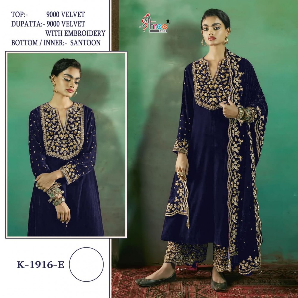 SHREE K 1916 ABCD VELVET (Winter Collection)