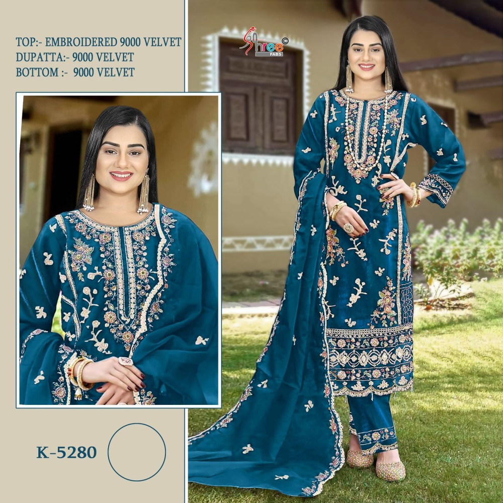 SHREE K 5280 VELVET COLOUR (Winter Collection)