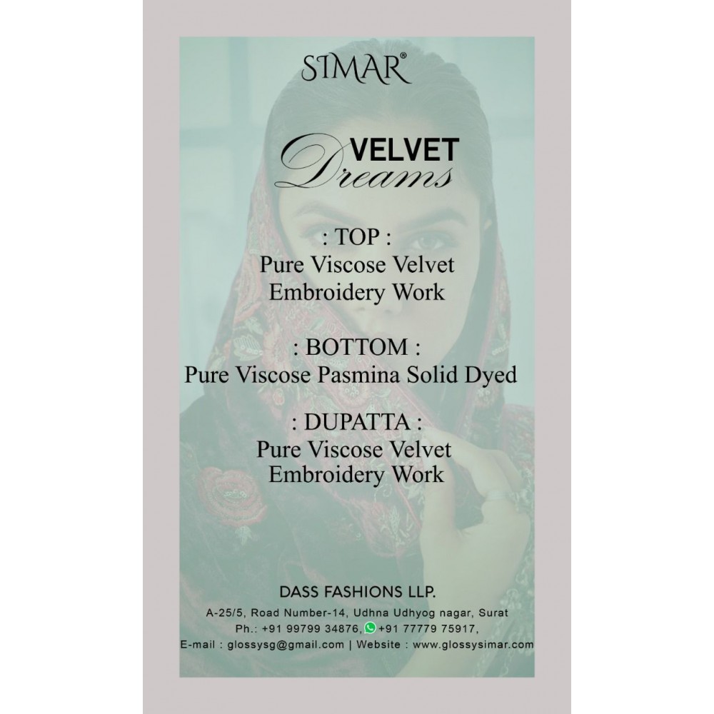 SIMAR VELVET DREAMS VELVET MUMTAZ  (Winter Collection)