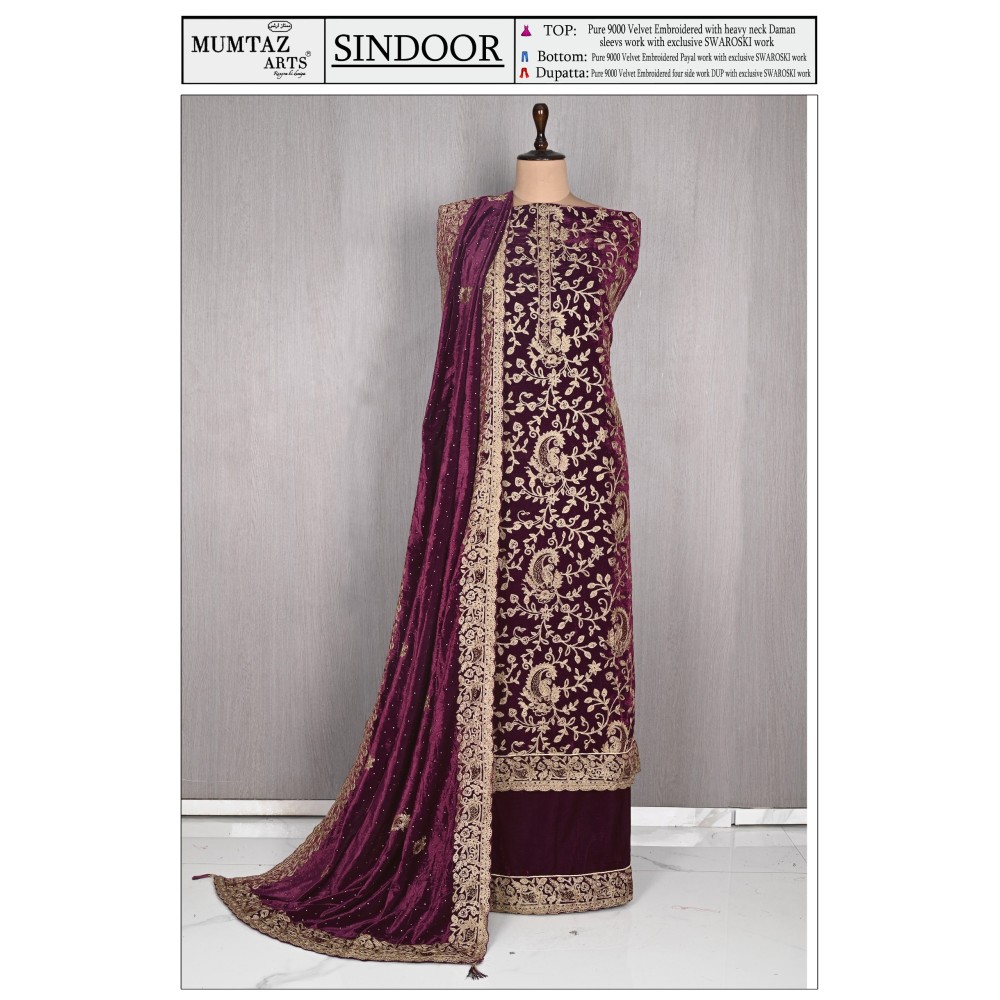 SINDOOR VELVET MUMTAZ ARTS (winter Collection)
