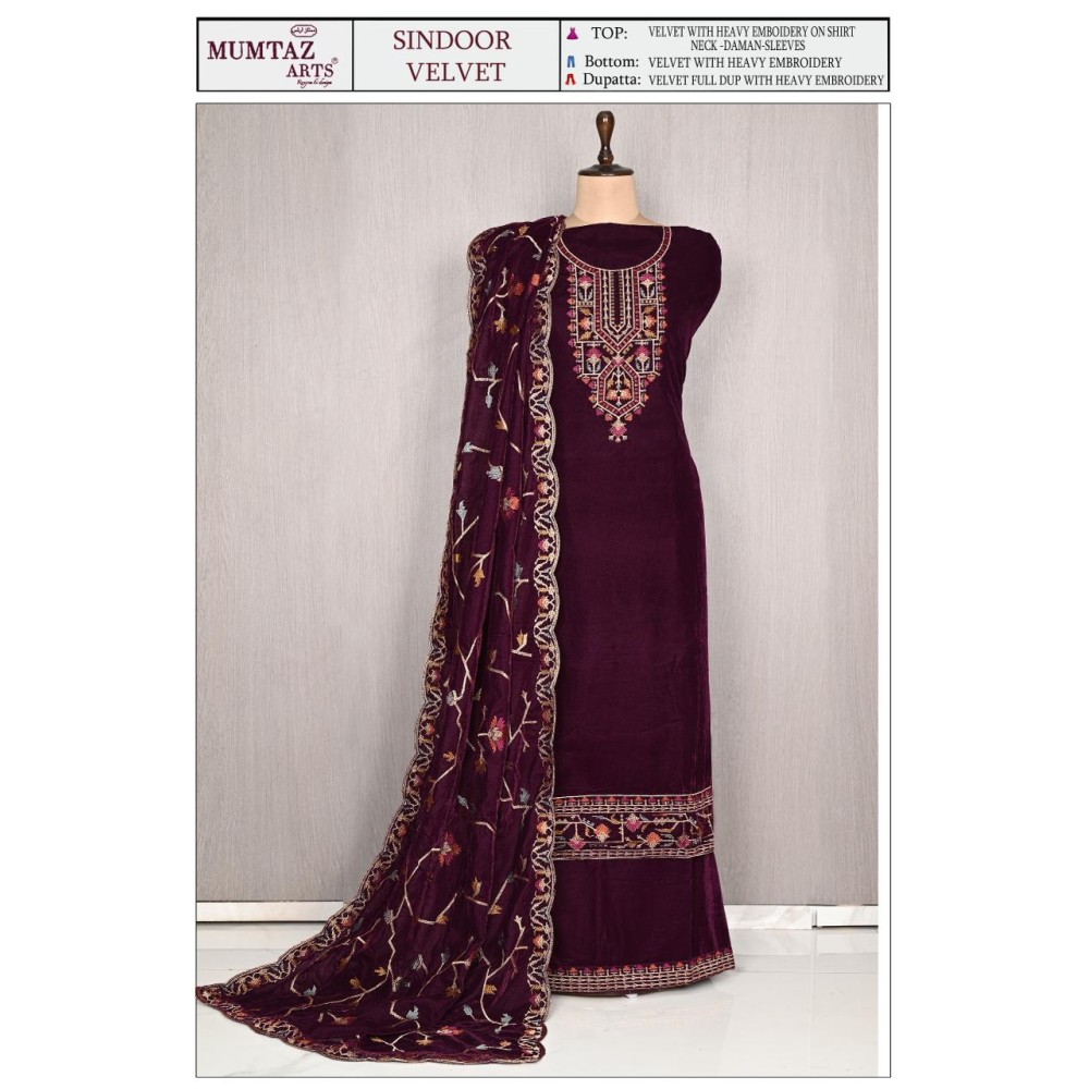 SINDOOR VELVET MUMTAZ ARTS (winter Collection)