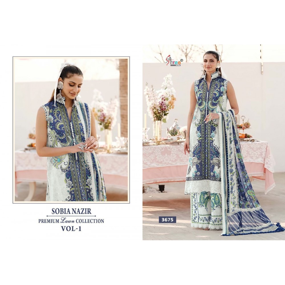 SOBIA NAZIR PREMIUM LAWN COLLETION VOL 1 SHREE (Cotton Dupatta)