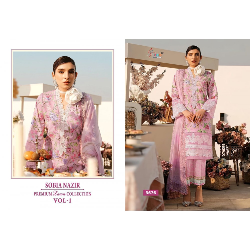 SOBIA NAZIR PREMIUM LAWN COLLETION VOL 1 SHREE (Chiffon Dupatta)