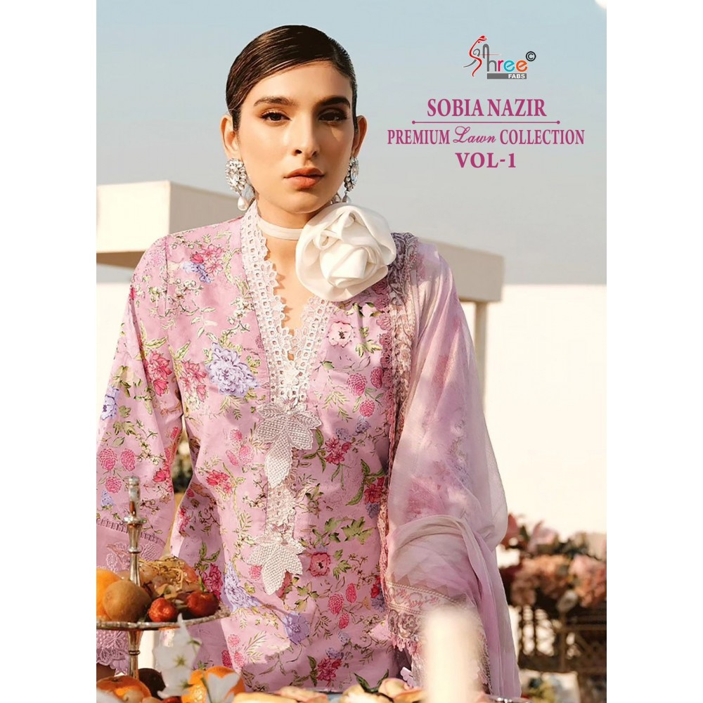 SOBIA NAZIR PREMIUM LAWN COLLETION VOL 1 SHREE (Cotton Dupatta)