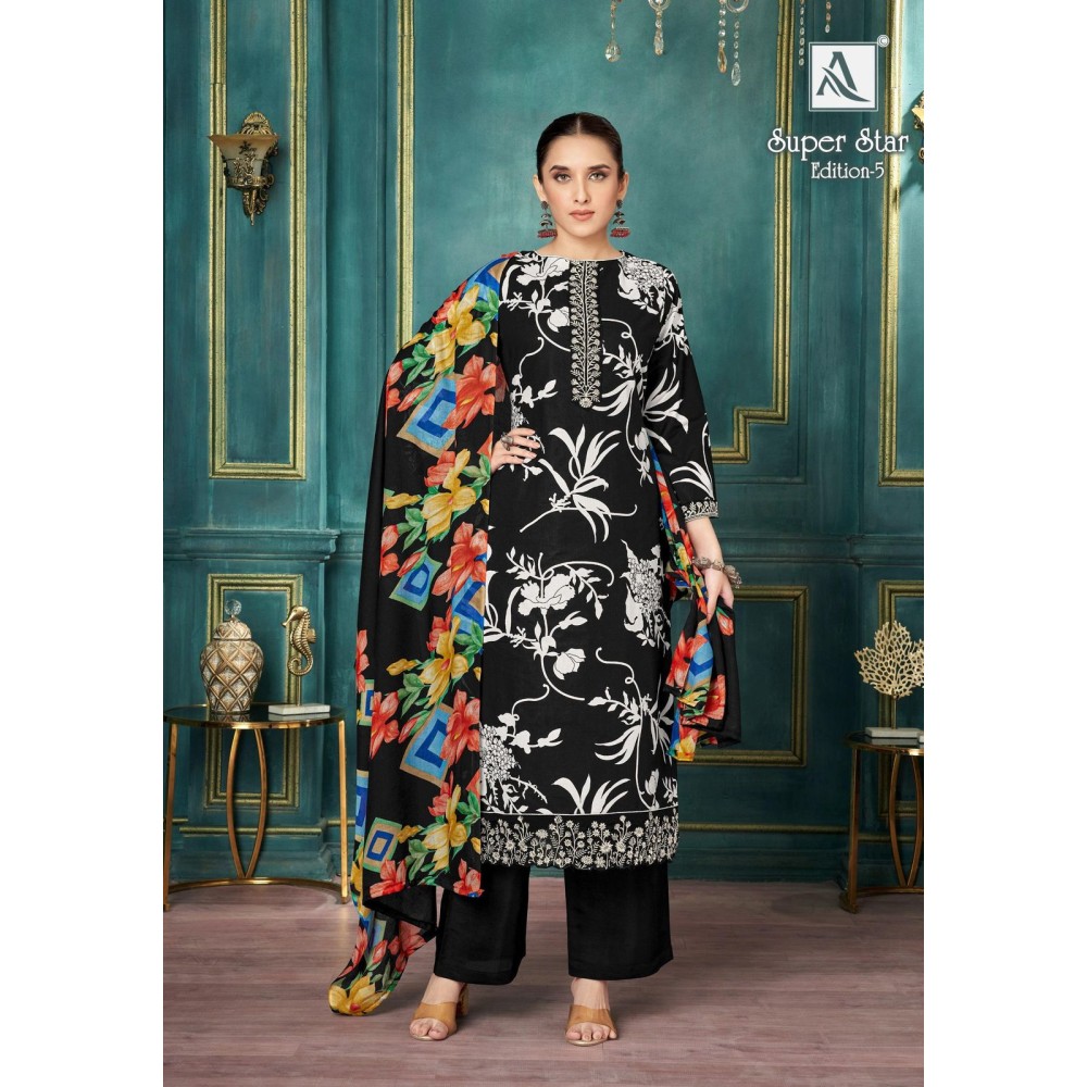 SUPER STAR 5 ALOK SUITS (Cotton Dupatta)