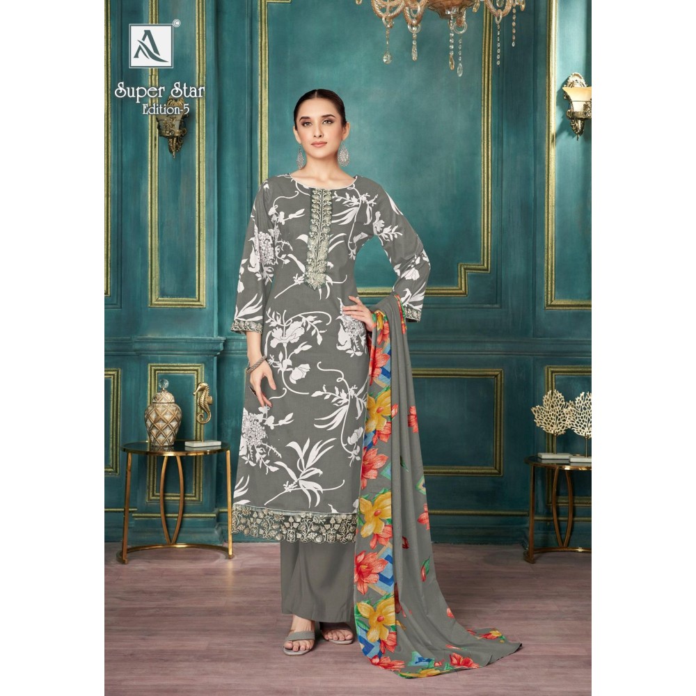 SUPER STAR 5 ALOK SUITS (Cotton Dupatta)