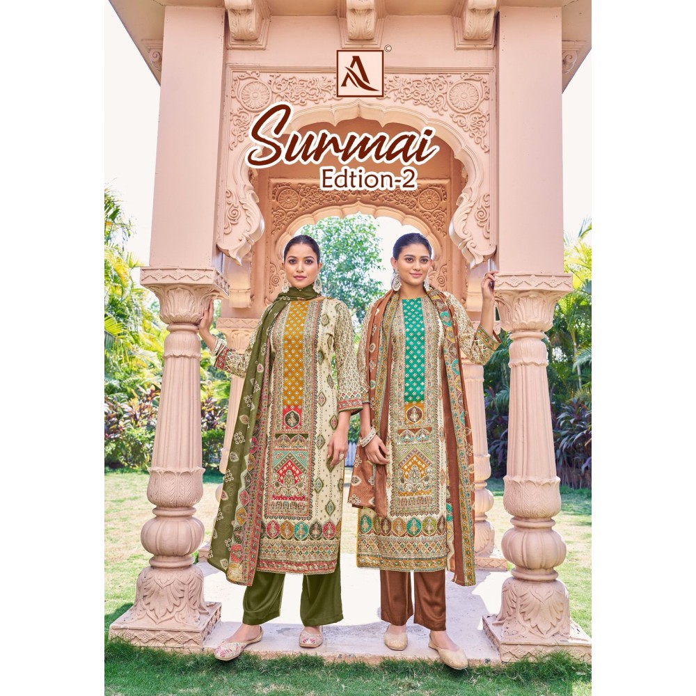 SURMAI 2 ALOK SUITS (Cotton Dupatta)