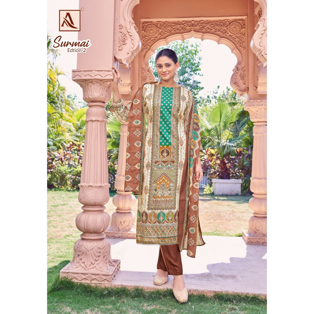 SURMAI 2 ALOK SUITS (Cotton Dupatta)