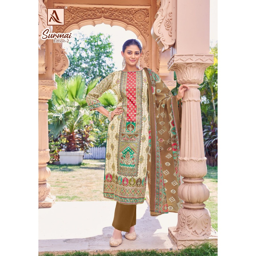 SURMAI 2 ALOK SUITS (Cotton Dupatta)