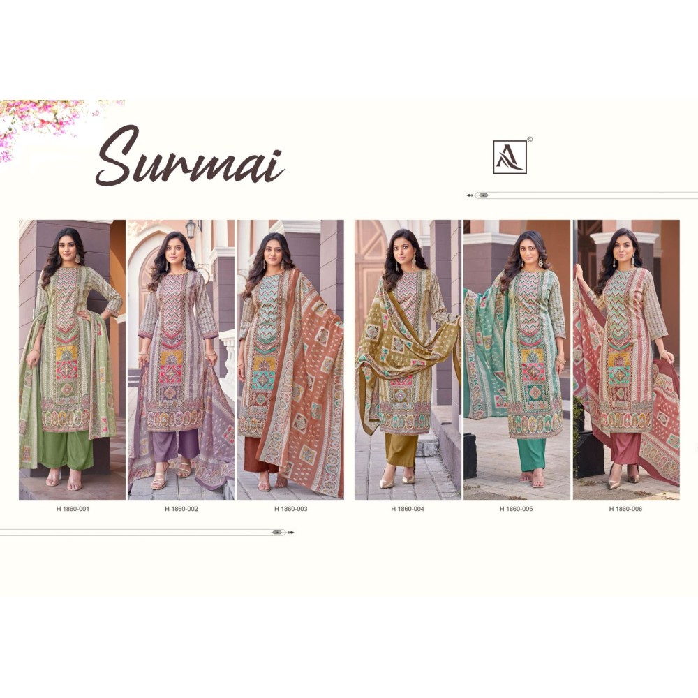 SURMAI ALOK SUITS (Cotton Dupatta)