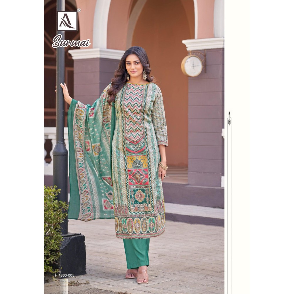 SURMAI ALOK SUITS (Cotton Dupatta)