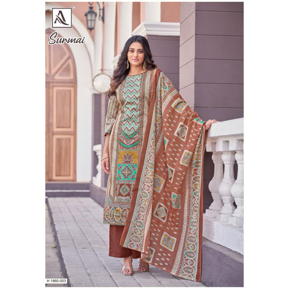 SURMAI ALOK SUITS (Cotton Dupatta)