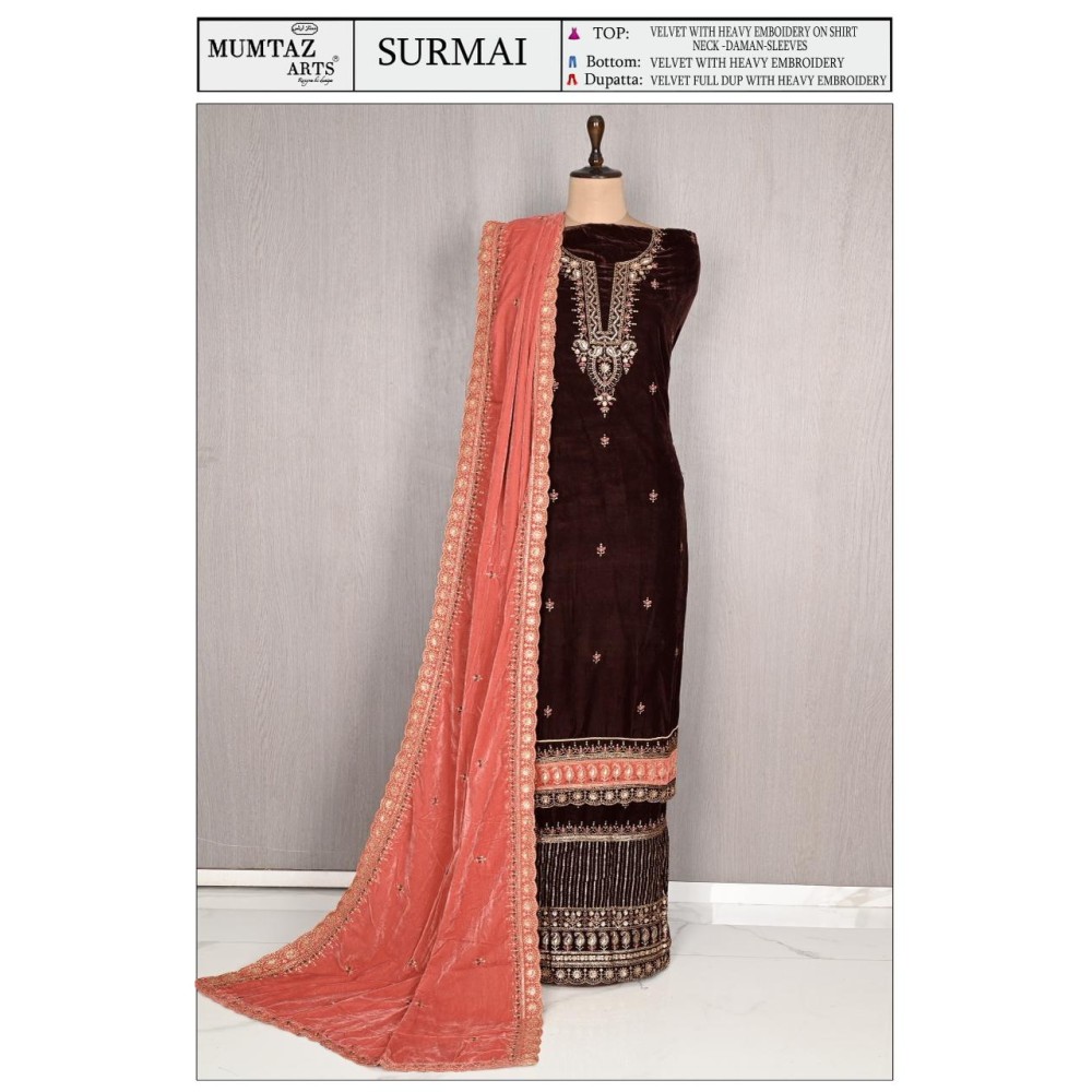 SURMAI VELVET MUMTAZ ARTS  (winter Collection)
