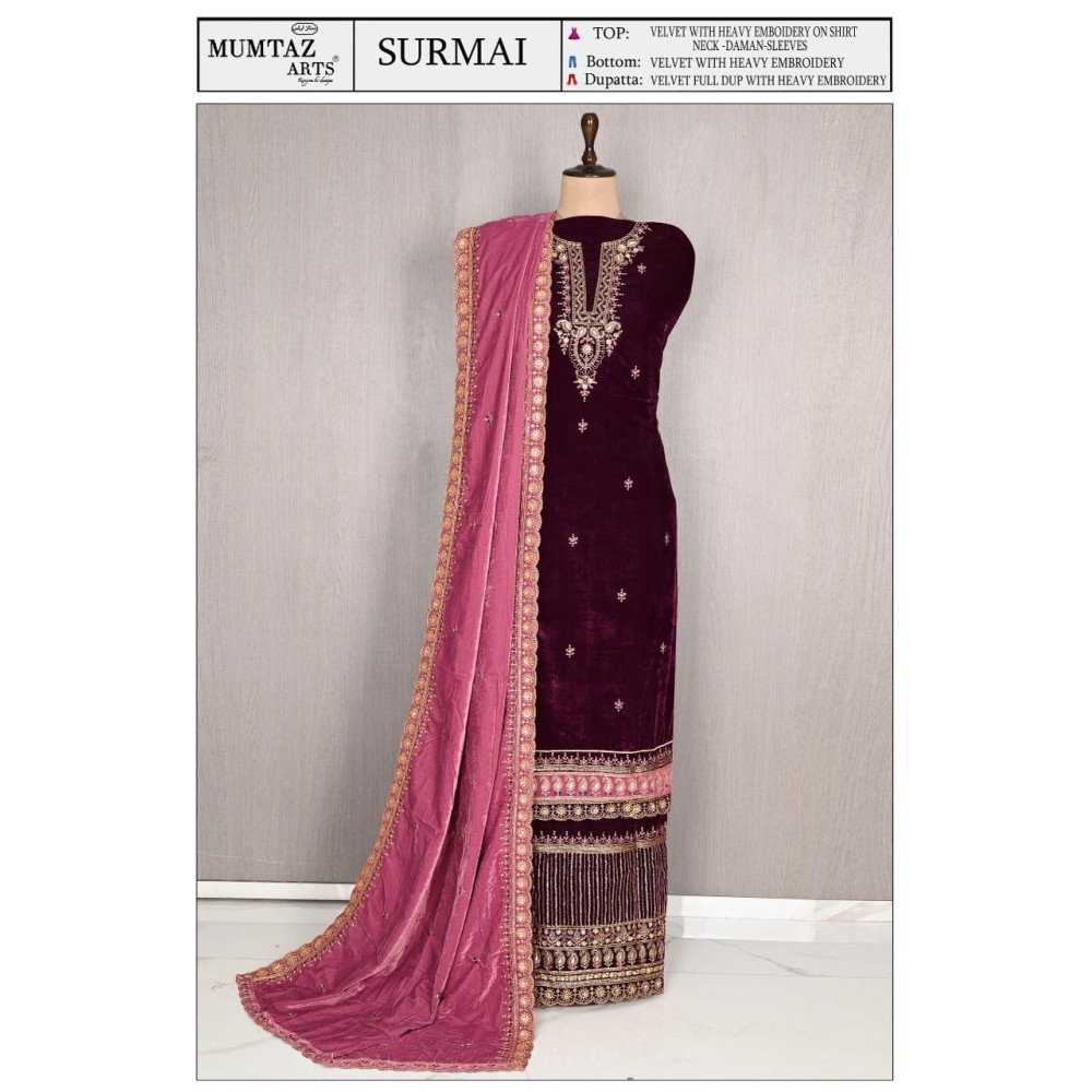 SURMAI VELVET MUMTAZ ARTS  (winter Collection)