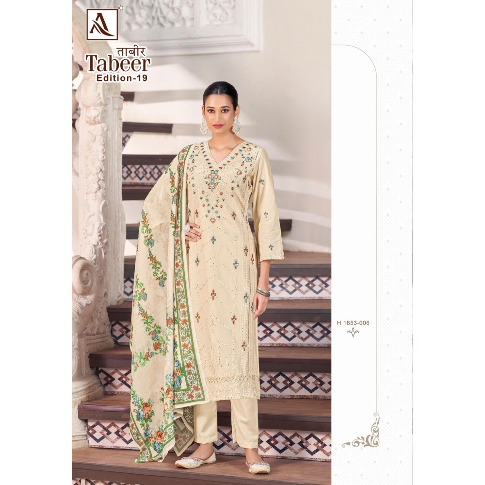 TABEER 19 ALOK SUITS (Cotton Dupatta)