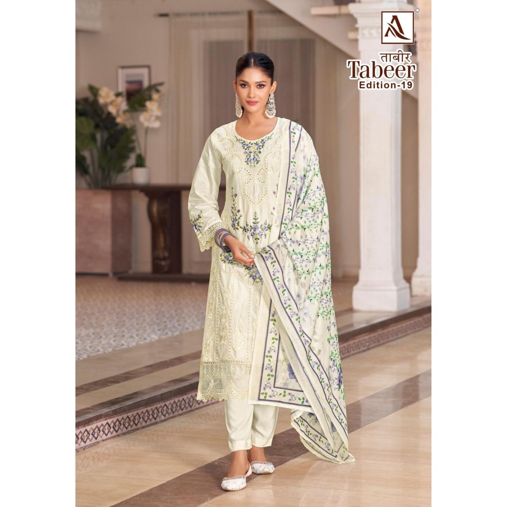 TABEER 19 ALOK SUITS (Cotton Dupatta)