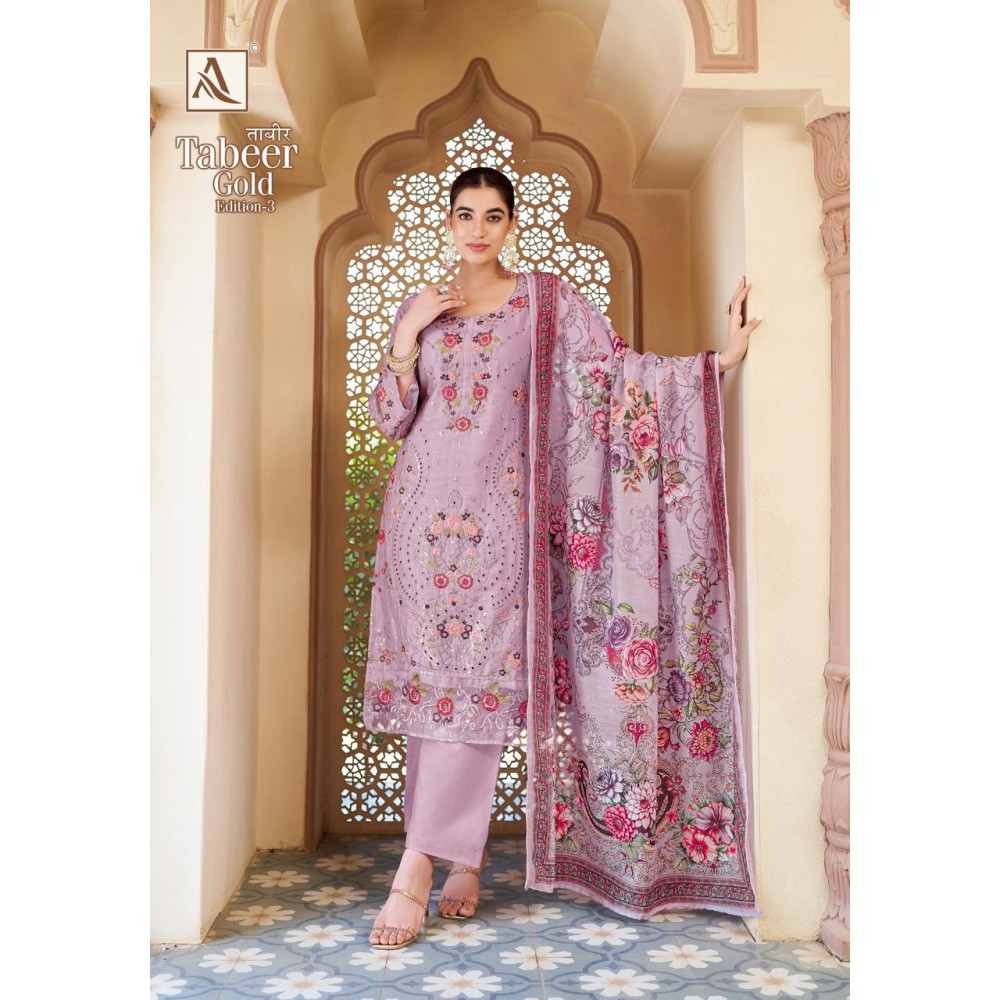 TABEER GOLD 3 ALOK SUITS (Cotton Dupatta)