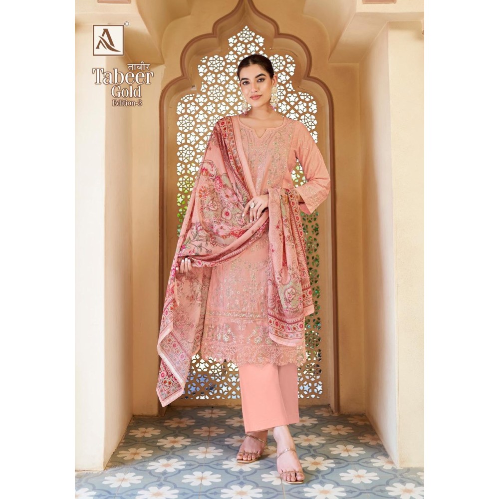 TABEER GOLD 3 ALOK SUITS (Cotton Dupatta)