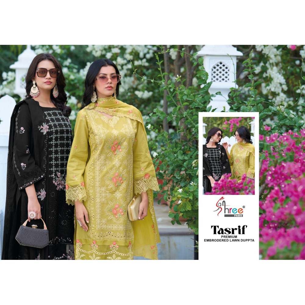 TASRIF PREMIUM EMBRODERD LAWN DUPPTA SHREE (Cotton Dupatta)