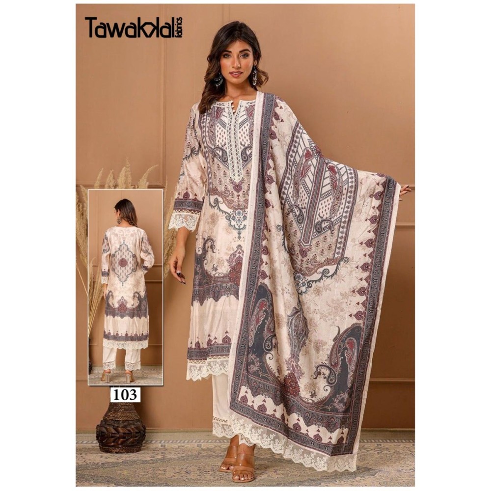 TAWAKKAL FABRICS SABA LUXURY HEAVY COTTON COLLECTION (cotton Dupatta)