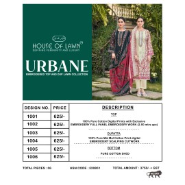 URBANE TOP&DUP WORK HOUSE OF LAWN (Cotton Dupatta)