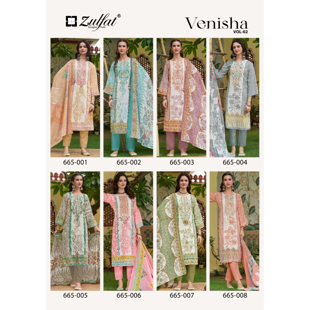 VENISHA VOL 2 ZULFAT (Cotton Dupatta)