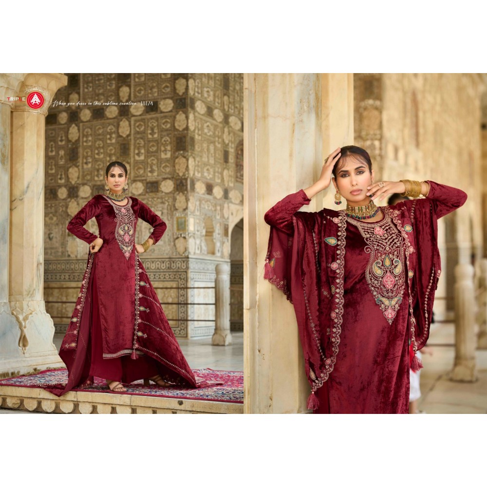 VIBECAST MAKHMAL VELVET FOURDOTS (winter Collection)