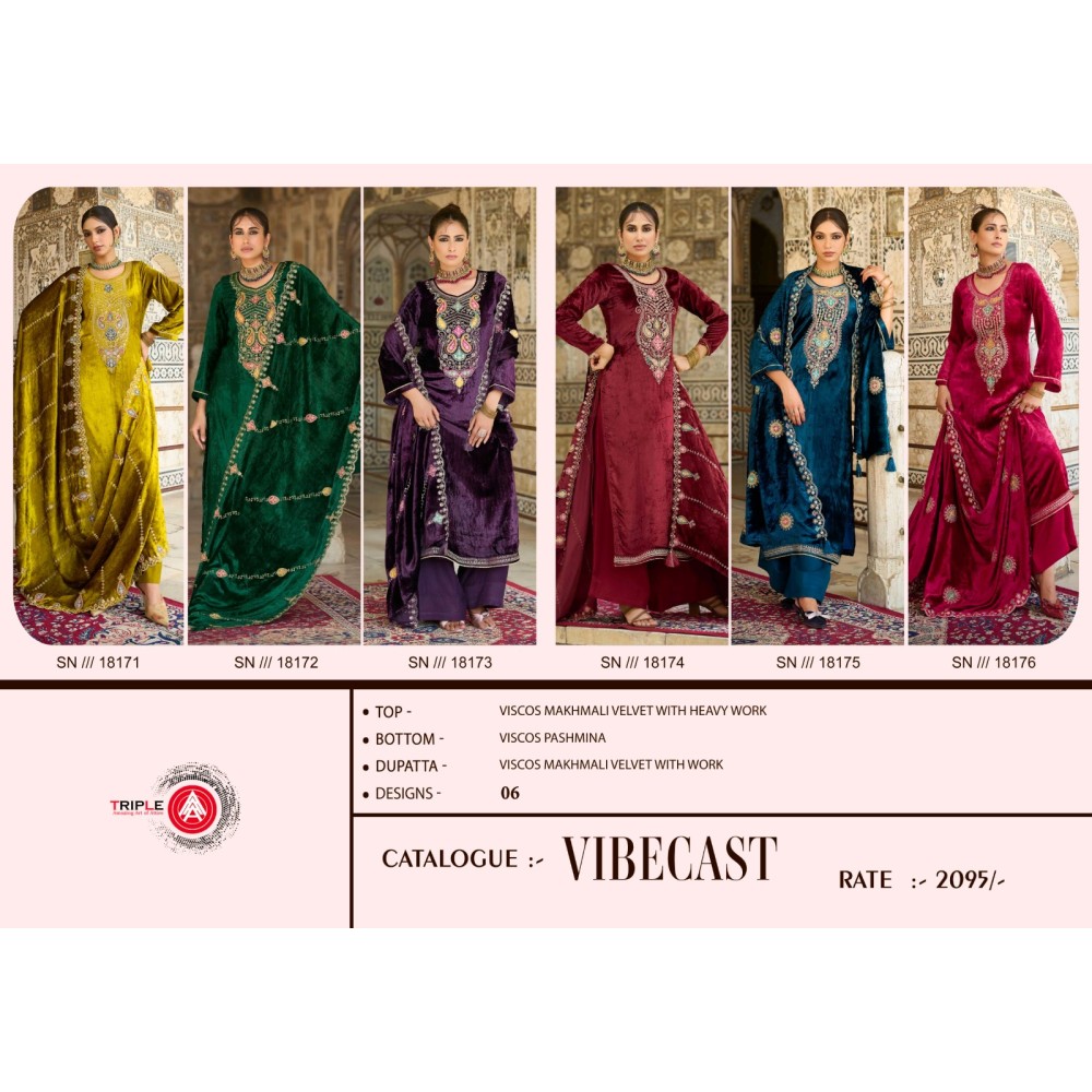 VIBECAST MAKHMAL VELVET FOURDOTS (winter Collection)