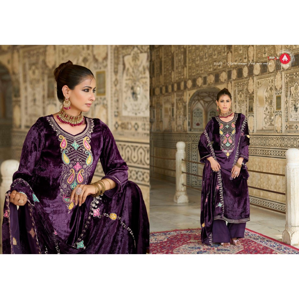 VIBECAST MAKHMAL VELVET FOURDOTS (winter Collection)