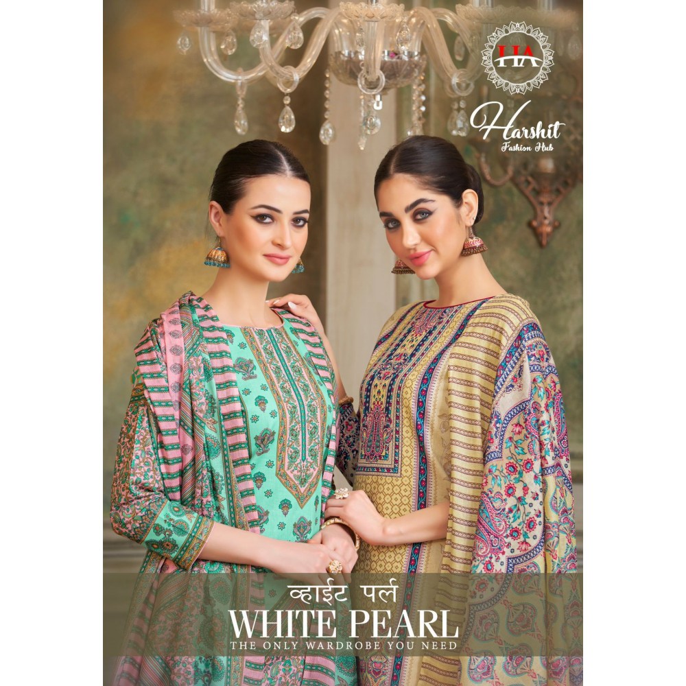 WHITE PEARL ALOK SUITS (Cotton Dupatta)