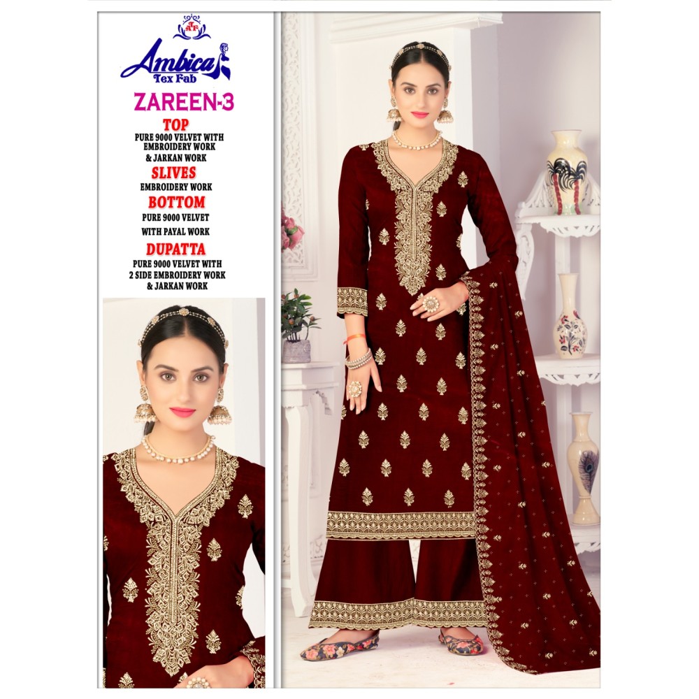 ZAREEN 3 VELVET AMBICA TEX  (Winter Collection)