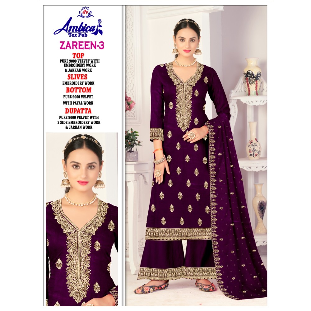 ZAREEN 3 VELVET AMBICA TEX  (Winter Collection)