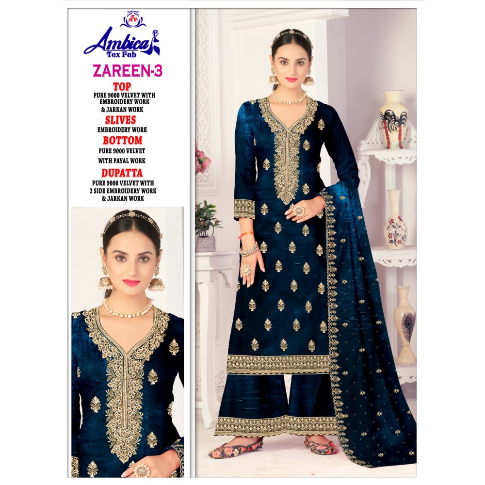ZAREEN 3 VELVET AMBICA TEX  (Winter Collection)
