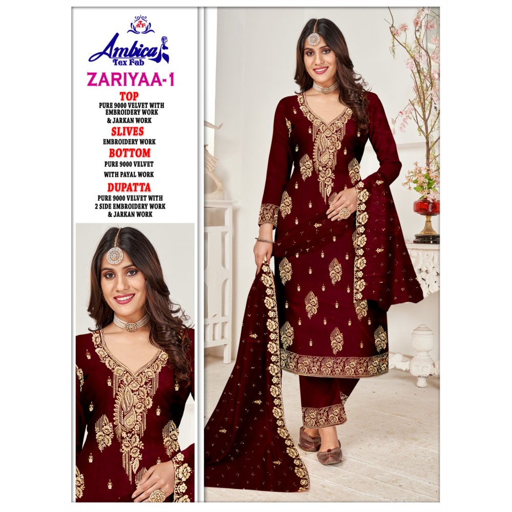 ZARIYAA 1 VELVET AMBICA TEX  (Winter Collection)