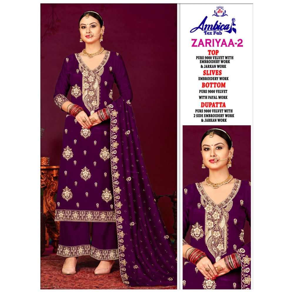 ZARIYAA 2 VELVET AMBICA TEX  (Winter Collection)