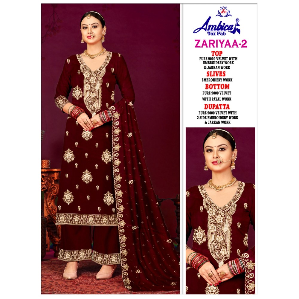 ZARIYAA 2 VELVET AMBICA TEX  (Winter Collection)